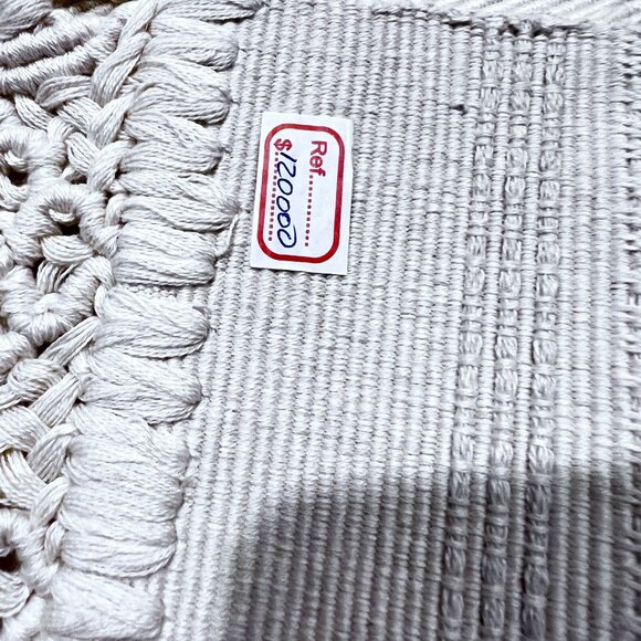 Boho Handcrafted Macrame Fringed Ivory Table Runner Intricate Design 82X13" - Picture 6 of 6